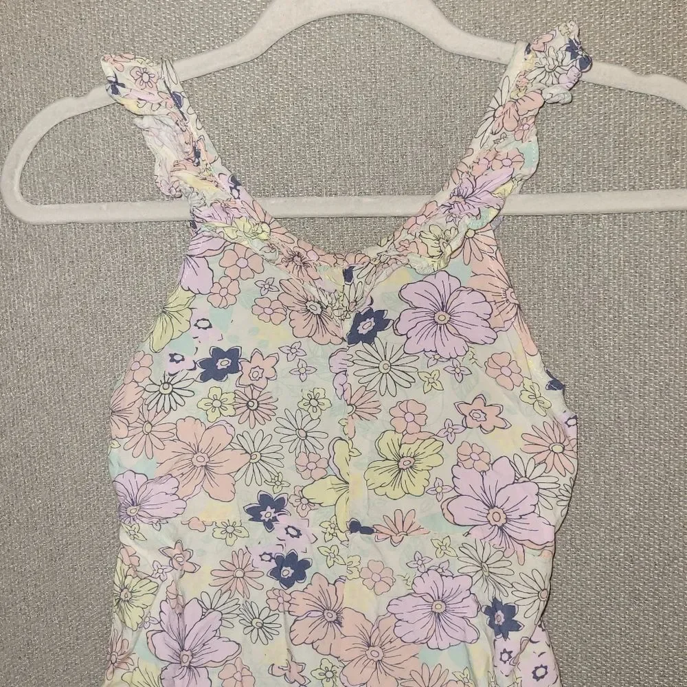 Carter's Size Medium 8 Kid Floral Print Ruffle Jumpsuit